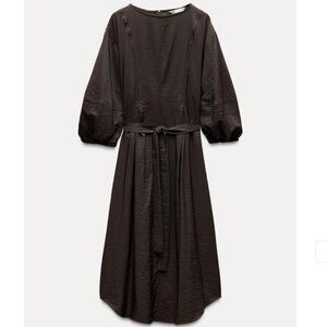 NWT ZARA BELTED MIDI DRESS (Size MED)